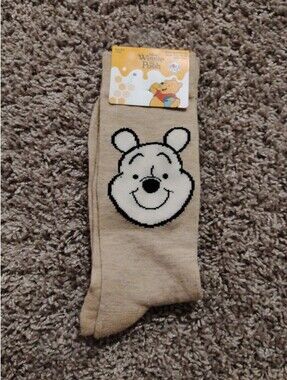 Disney Winnie the Pooh Beige Crew Socks